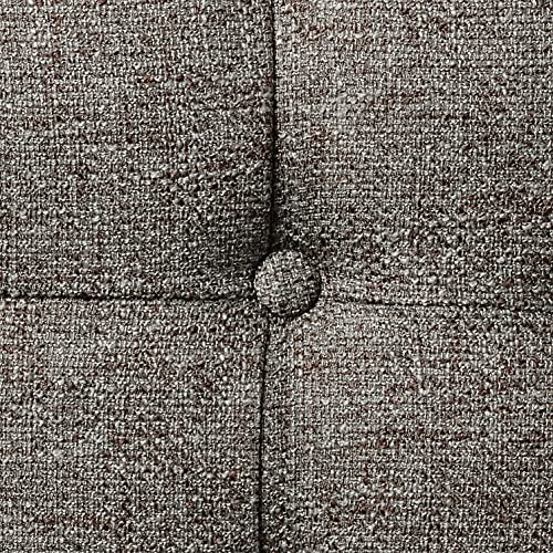 Homepop Home Decor | Button Tufted Woven Round Storage Ottoman | Ottoman with Storage for Living Room & Bedroom (Dark Gray) - Image 14