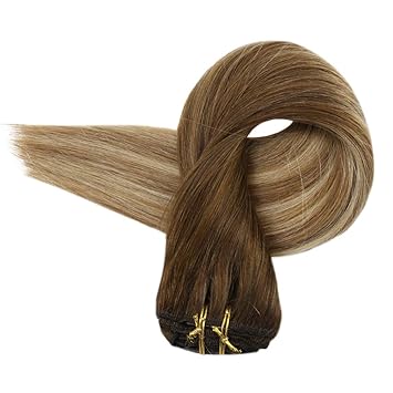 Amazon Com Full Shine Clip In Hair Extensions Ombre Highlights
