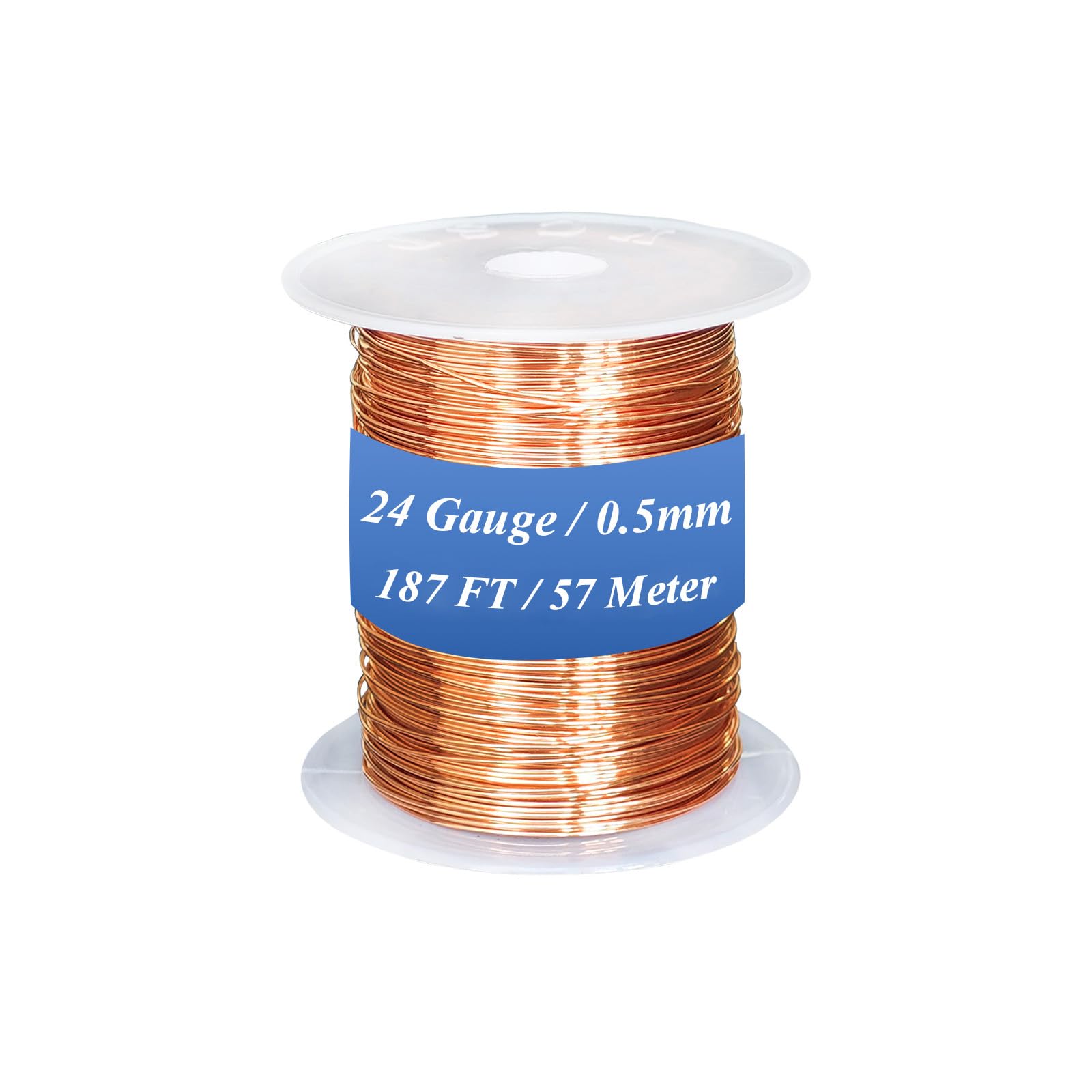 Photo 1 of HWYEE 99.98% Bare Copper Wire 24Gauge (0.019") 187ft (57m) Copper Wire for electroculture Gardening, Bonsai, Jewelry Making Beading Garden Plants,Ground Wire & DIY Craft (24Gauge,187FT)