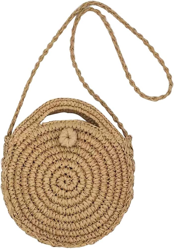 Sac à Main Rond Bohème Avec Pompons - Tissu Rouge, Pompons Multicolores, Neuf Avec étiquettes