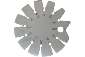 DGBRSM 15-120 Degree Round Shape Knife Angle Finder Knife Blade Angle Gauge Stainless Steel Bevel Gauge Ax Angle Gauge for Measuring Knife Angle