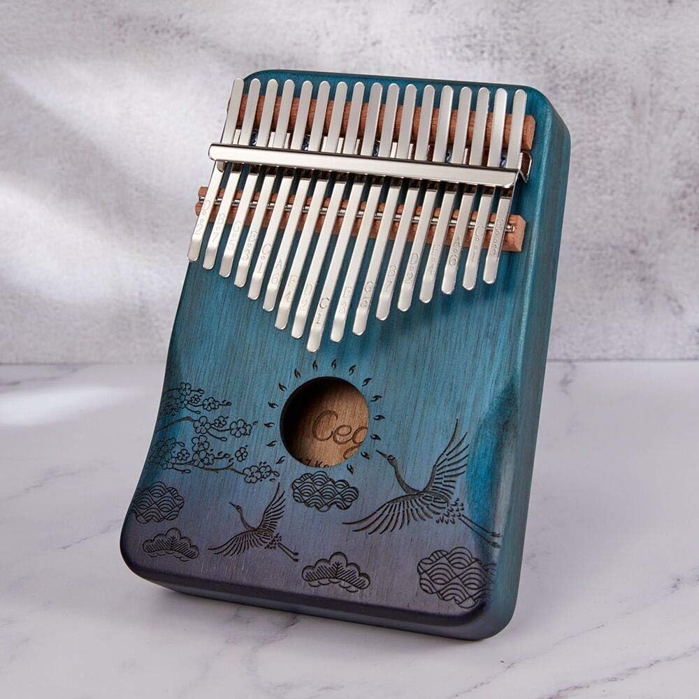 SDCM Cega Kalimba 17 Key Mahogany Body Thumb Piano 17 llaves Mbira Musical Instrument and Price (Color : Crane Gradient Blue)