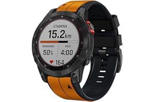 Abanen Quick Fit Silicone Watch Bands for Garmin Fenix 8 51mm / Fenix 7X / Fenix 6X / Fenix 5X / Instinct 2X,Soft Sport Bicolor Waterproof Wristband Strap for epix Pro 51mm,Tactix 7 Pro