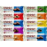 THINK! Protein Bar Variety Pack, 10 Count, High Protein Snack Bars Assorted Flavors, Meal Replacement Bars, Gluten Free Energy Snacks for Work, Gym, Travel, and On-the-Go Nutrition