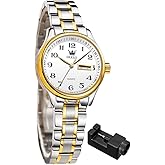 OLEVS Women Watches Business Dress Female Ladies for Small Wrist Watch Gold Silver Tone Stainless Steel Band Analog Quartz Day Date Waterproof Lady Watches