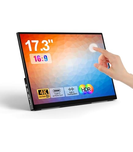 Amazon.com: WCKUN 17.3 Inch Portable Touch Monitor 4K UHD 3840
