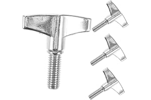 SUPVOX Drum Accessories - 4Pcs Drum Wing Screw Cymbal Stand Nut Set - Metal Quick Release Butterfly Knob for Kit Assembly and Repair, Silver