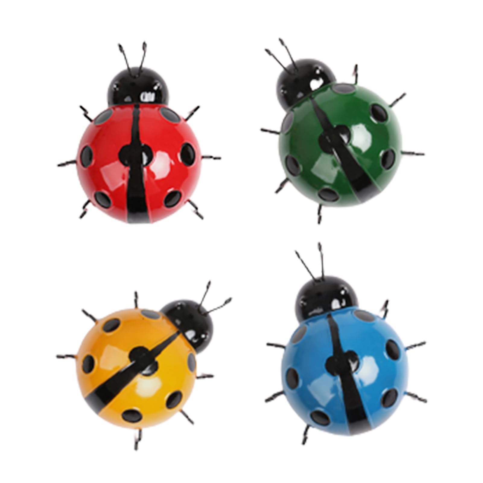 Ladybird garden wall art decorations,4 pcs metal garden fence decorations gifts for women and men 11 * 11cm