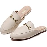 Minorsu Women's Black Animal Print Buckle Mules - Memory Foam Insole - Low Heel - Casual Mule Shoes