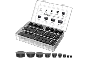 HILICTOKT 305Pcs Plastic Plug for Round Holes 9 Sizes Nylon Plastic Hole Plugs 1/5" 1/4" 5/16" 3/8" 1/2" 5/8" 3/4" 7/8" 1" for Furniture Cabinet Distribution Box