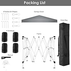 TOOLUCK 10x10 Pop Up Canopy Tent Waterproof Outdoor
