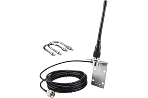 BOOBRIE VHF Marine Antenna 156-163MHz Boat Marine VHF Antenna 2-4dbi with PL259 Male Connector UHF Male to Female 16.4ft RG58 Upgraded Coaxial Cable for Marine Sailboat Yacht Mobile Radio Transceiver