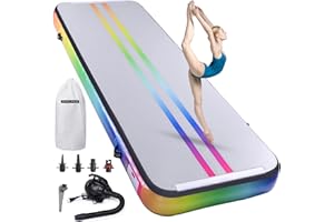ROMELANDS Inflatable Air Gymnastics Mat 10ft/13ft/16ft Tumbling Mats Training Mat Tumble Track Mats with Electric Air Pump for Home/Gym/Cheerleading/Beach/Outdoor Exercise (4 inches Thick)