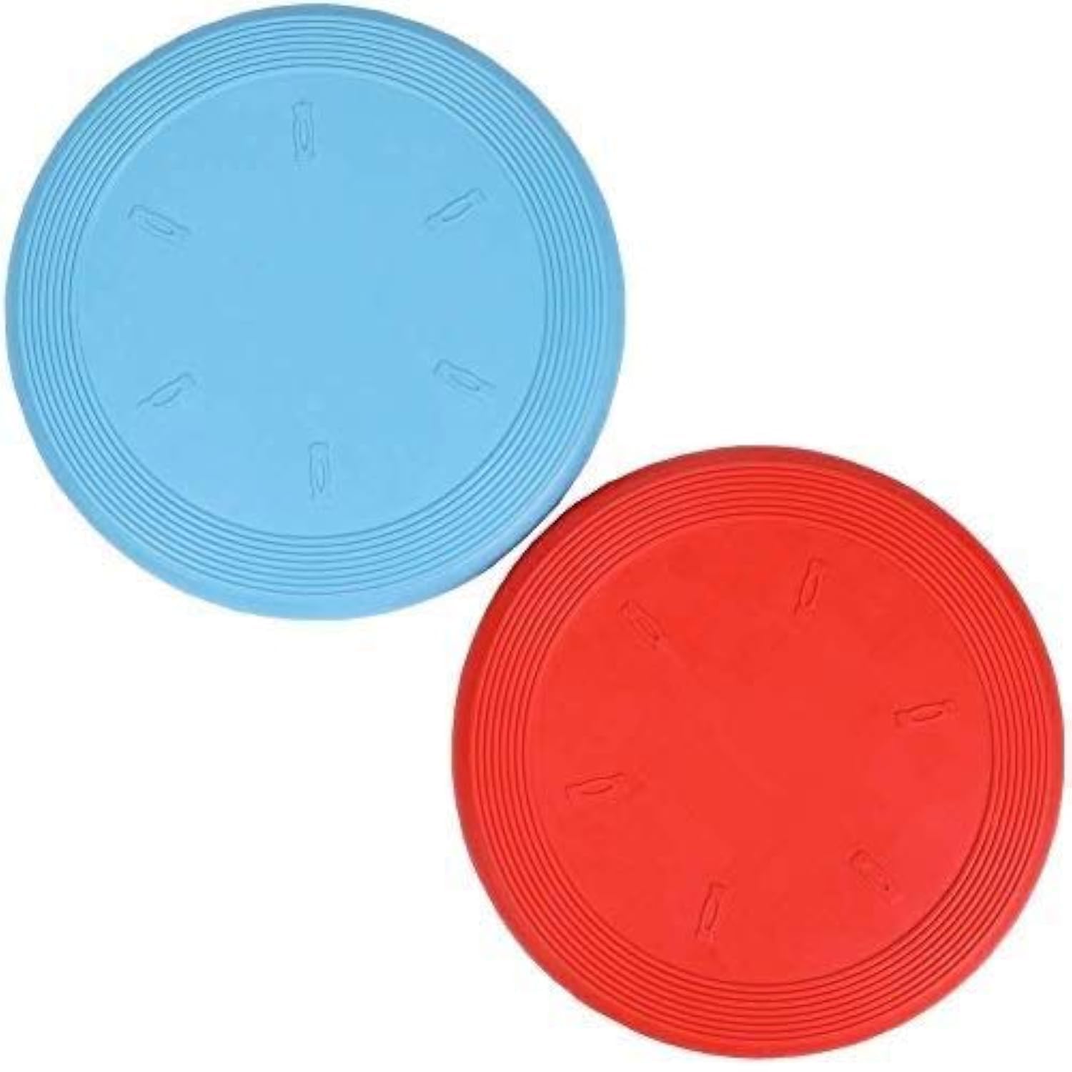 Feixun Dog Flyer Toy, Dog Flying Disc, Pack of 2,(Red+Blue) 19CM
