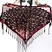 ZLTdream Women's Belly Dance Trangular Hip Scarf Grade Velvet Dark red