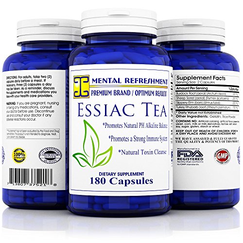 Mental Refreshment: Essiac Tea 900 mg, 180 capsules (1 Bottle)