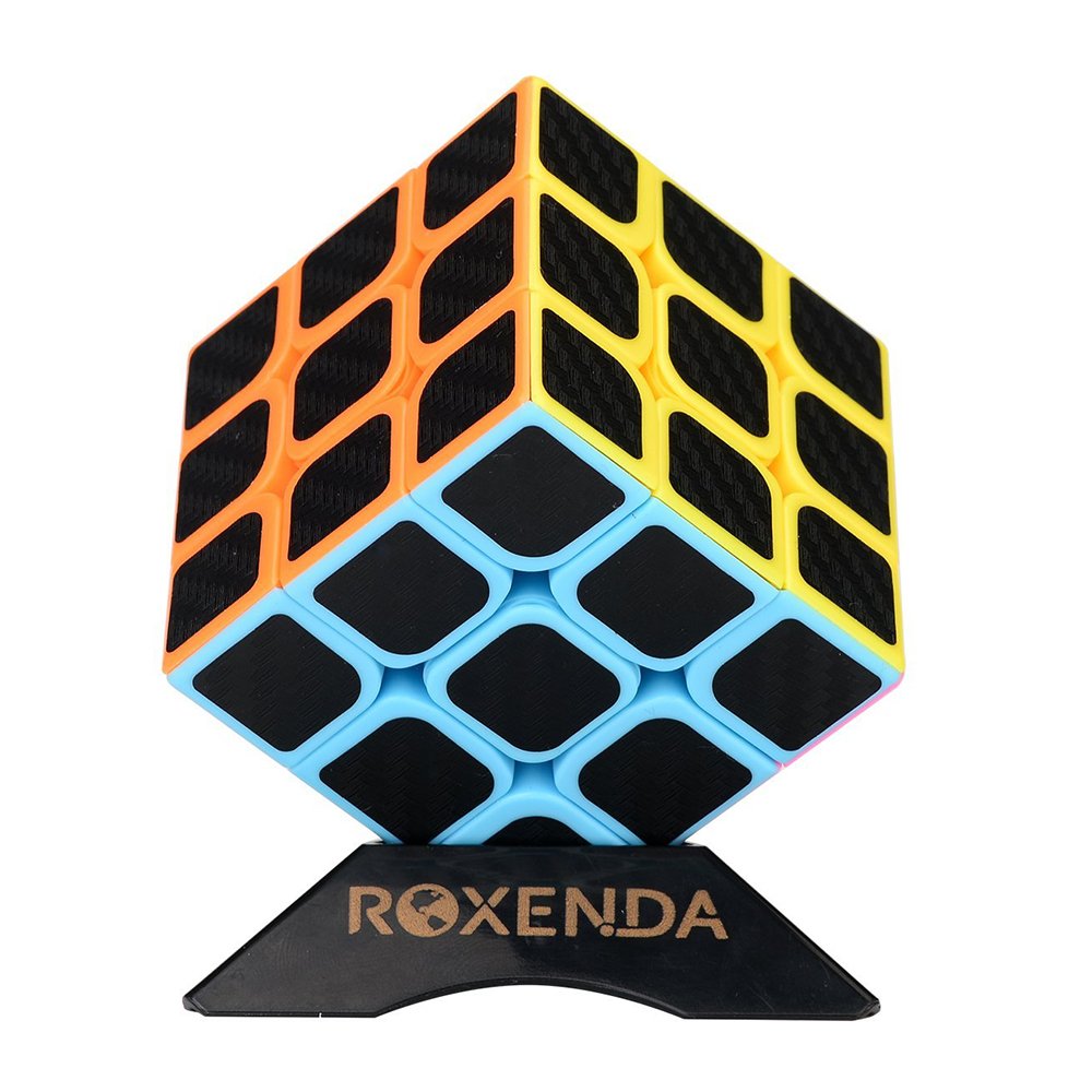 Roxenda Rompecabezas Cubo de fibra de carbono xx Cubo Magico Liso Cubo