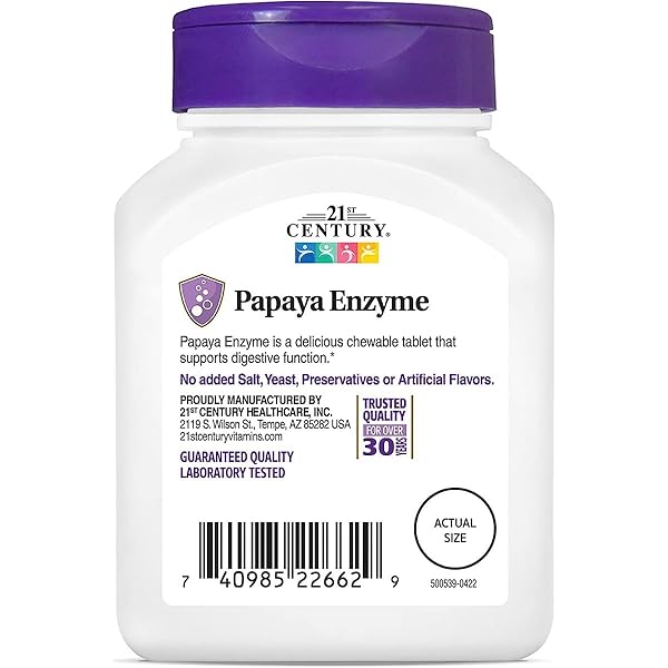 21ST CENTURY PAPAYA ENZYME CHEWABLE MAXIMUM STRENGTH BY 21ST CENTURY HEALTHCARE