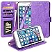 iPhone 7 Case, Moze iPhone 7 Wallet Case [4 Card Slots ] [Wrist Strap] [Stand Feature] PU Leather Flip Wallet Case Cover for iPhone 7 (4.7) - Purple