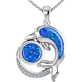Belinda Jewelz Womens Sterling Silver Necklace Charm Ocean Sea Life Stunning Hanging Accessories Pendant for Women Girls Mother Wife, 18 Inch