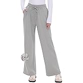 CAMPSNAIL Womens Fleece Lined Sweatpants Wide Leg Winter Warm Thermal Straight Leg Baggy Lounge Sweat Pants with Pockets