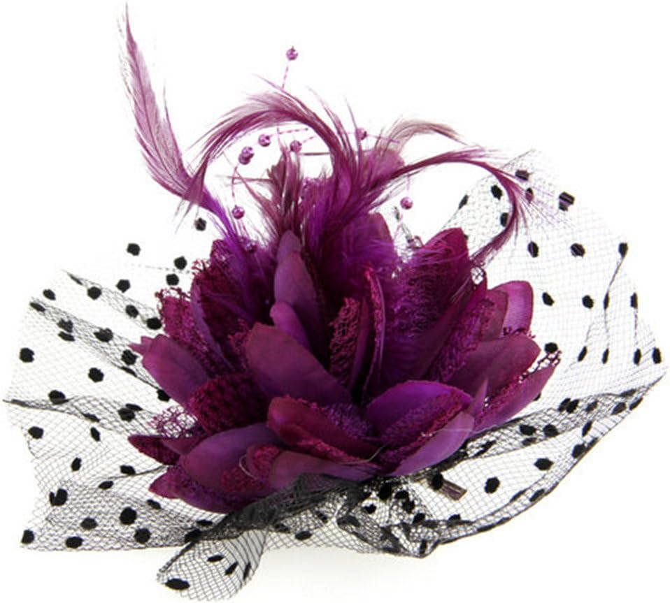 Fascinator Capelli Decorativo Fermaglio A Fiore Rosa Con Piume E Glitter - Spilla Per Capelli, Fascinator Elegante Champagne Rose