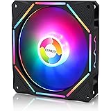 CONISY RGB LED Series 120mm Case Fan for Computer Case, Unique Ultra Quiet Long Life Gaming PC Cooling Fan - Colorful (1PCS)
