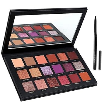 Huda bb combo Desert Dusk Eyeshadow Palette (Multicolour) with Eyeconic Kajal