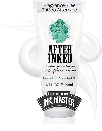 After Inked Tattoo Aftercare Lotion 3oz Grape Seed Oil Vegan Cruelty-Free