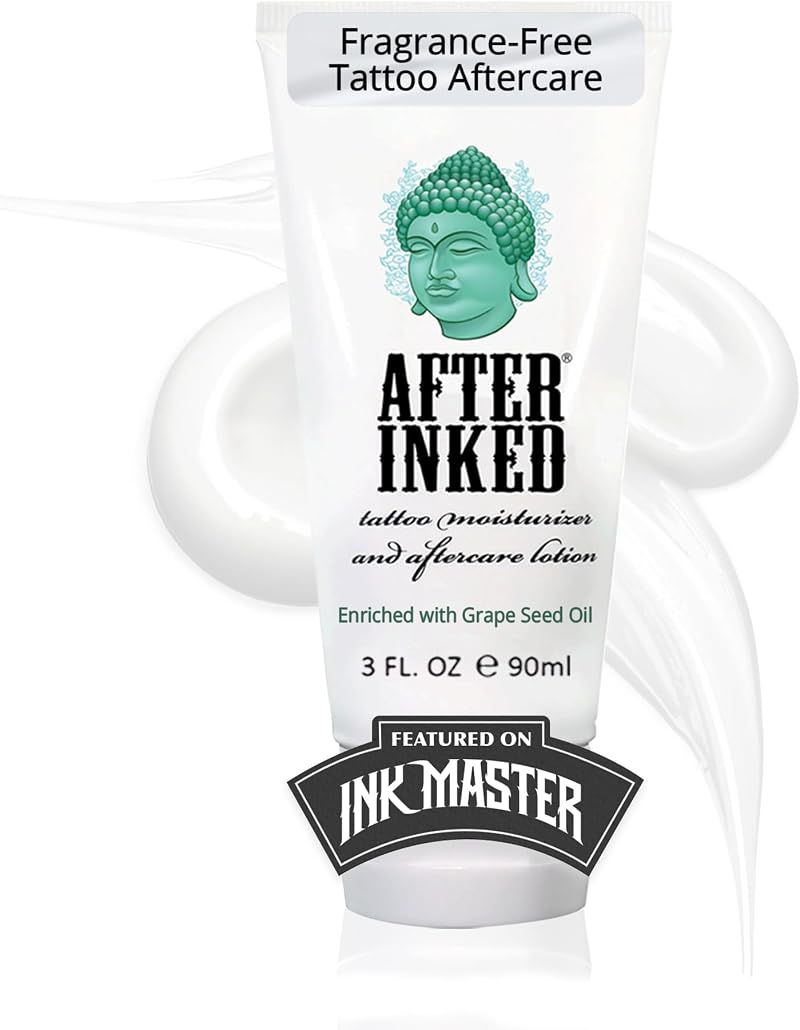 After Inked Tattoo Aftercare Lotion 3oz Grape Seed Oil Vegan Cruelty-Free