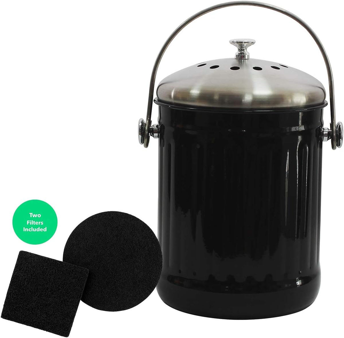 Home & Kitchen Includes Two Charcoal Filters 4W Kitchen Compost Bin1.3