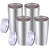 eing Stainless Steel Skinny Tumbler,12oz Tumbler Double Wall Vacuum Insulated Coffee Mug Stainless Steel Coffee Cup with Lid,Travel Mug Works Great for Ice Drink,Hot Beverage,4 - Pack