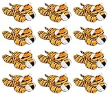 Wildlife Tree 12 Pack Tiger Mini 4 Inch Small Stuffed Animals, Bulk Bundle Zoo Animal Toys, Jungle Safari Party Favors for Kids