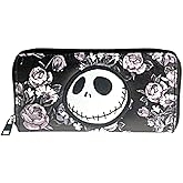 Nightmare Before Christmas Jack With Flowers Zip Around Hand Purse Clutch Wallet