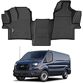 Floor Mats Custom for Ford Transit 2022-2025 2026 (All Models w/Vinyl Floors) All Weather TPE Rubber Protection 1st Row Anti-Slip Automotive Floor Liners for Ford Transit 150 250 Accessories- 1 PCS