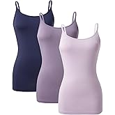 DAVID ARCHY Camisole Tops for Women Bamboo Rayon Soft Breathable Women's Undershirts 3 Pack Layering, Lounge, Sleepwear