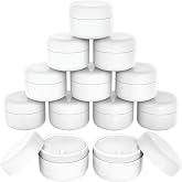 Lotion Containers with Lids, Lotion Jars, 4 OZ Plastic Jars, White, 12 PK | Houseables Cosmetic Containers, Body Butter and Cream Pots, Moisturizer, Travel, Refillable, Airtight, Makeup, Samples
