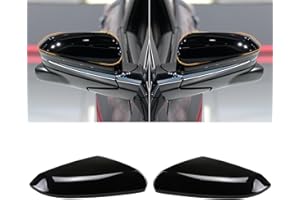 Moonlinks Compatible with 2016-2021 Honda Civic Side Mirror Cover Replacement,Glossy Black LH & RH Side Door Rearview Mirror Cap Trim for 10th Gen Civic,2019-2022 Insight,(1 Pair)
