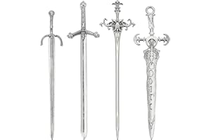 WEBEEDY 4 Styles Sword Hair Sticks Pin for Women Silver Gothic Viking Hair Chopsticks for Daily Wear Cosplay Fantasy Events H