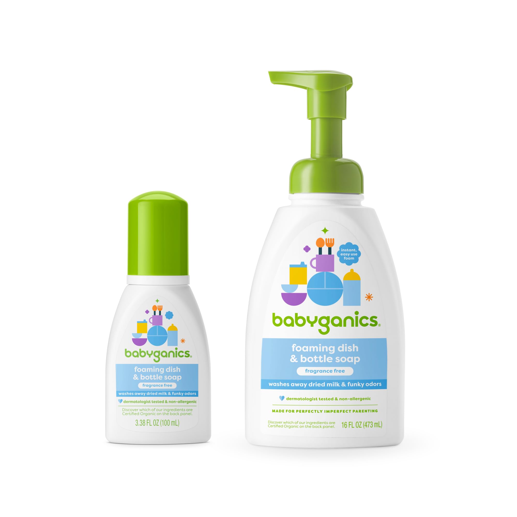 Photo 1 of BabyGanics Dish Giftset, Standard Pump, Travel Size and Refill, Fragrance Free