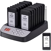 YYCALLING 16 PCS Restaurant Pager,Pagers for Restaurants 16 Guest Pagers | Buzzers Social Distancing, 98 Chanels with Vibration, Flashing and Buzzer for Truck