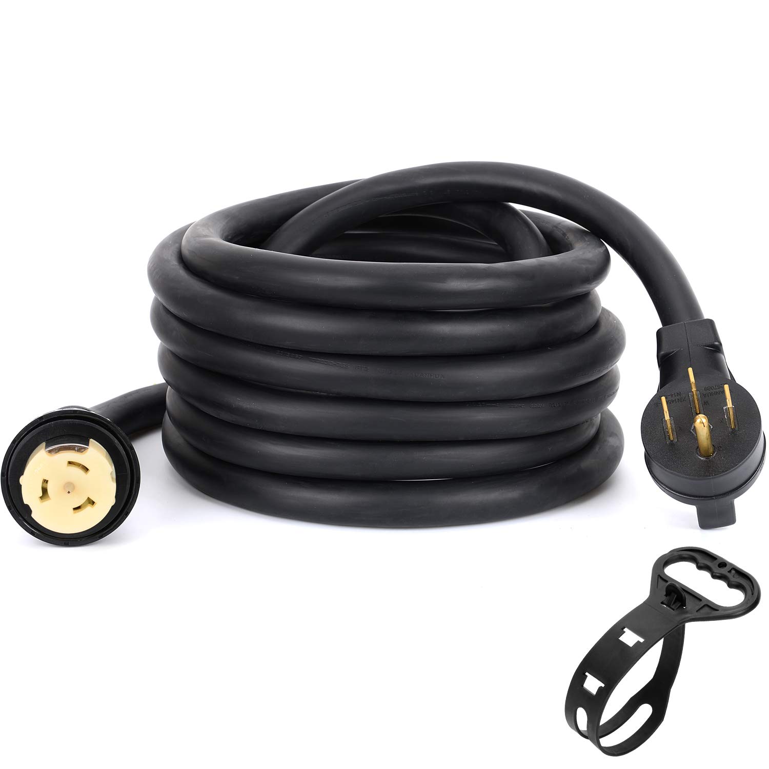 Photo 1 of 13FT 50 Amp Generator Extension Cord, SS2-50R to 14-50P Short Power Cord for Transfer Switch & Generator Inlet, Heavy Duty Outdoor Generator Cable, Black