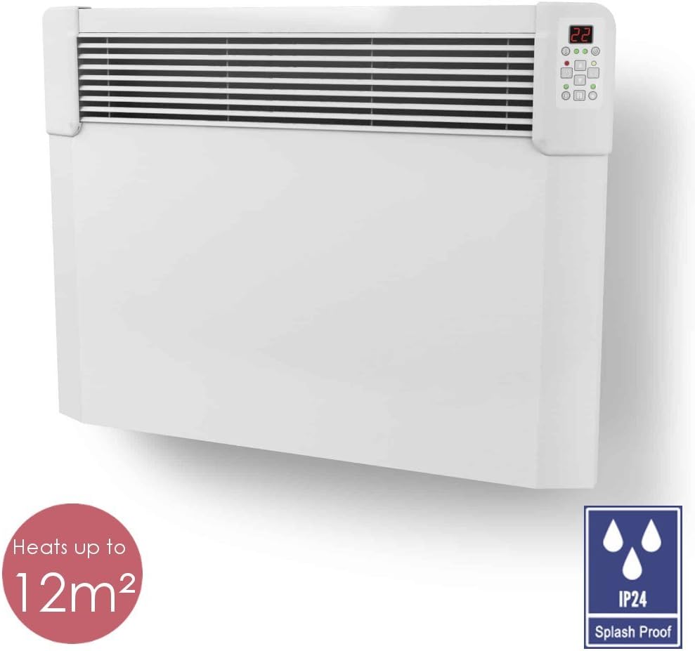 TESY CN04 Electric Wall Heater With Thermostat. Front Vent, Splash