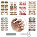 SHAN RUI 6 Sheets Christmas Nail Art Stickers Nail Decals with 1 pair of Scissors, 1 Nail File