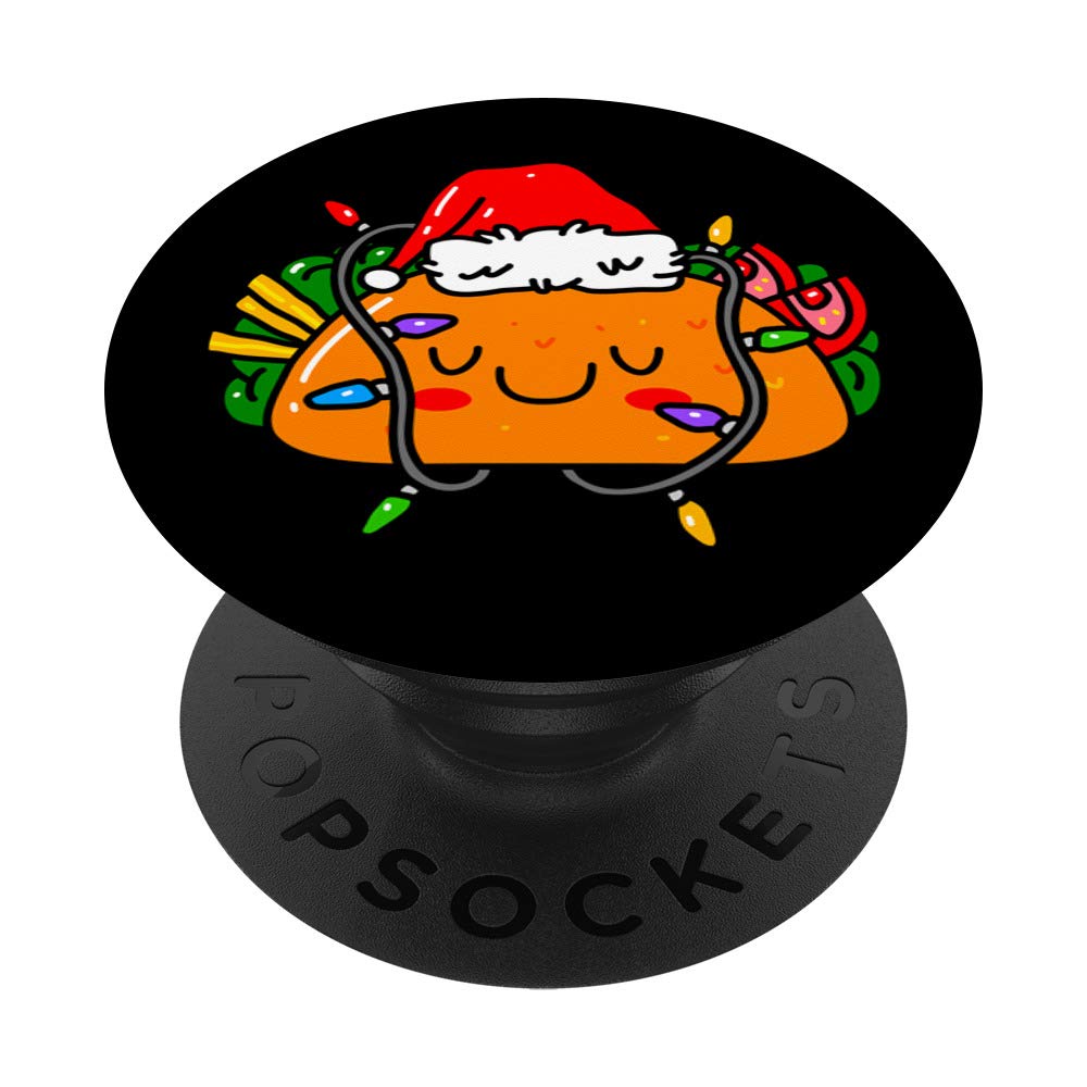 Christmas Taco Lover Gift Mexican Xmas Tree Cute Women Kids PopSockets PopGrip: Swappable Grip for Phones & Tablets
