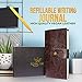 Refillable Writing Journal 2018 - Vintage Travelers Notebook, Perfect as a Daily Journal for Women and Men - Handmade with Blank Pages and Embossed Cover
