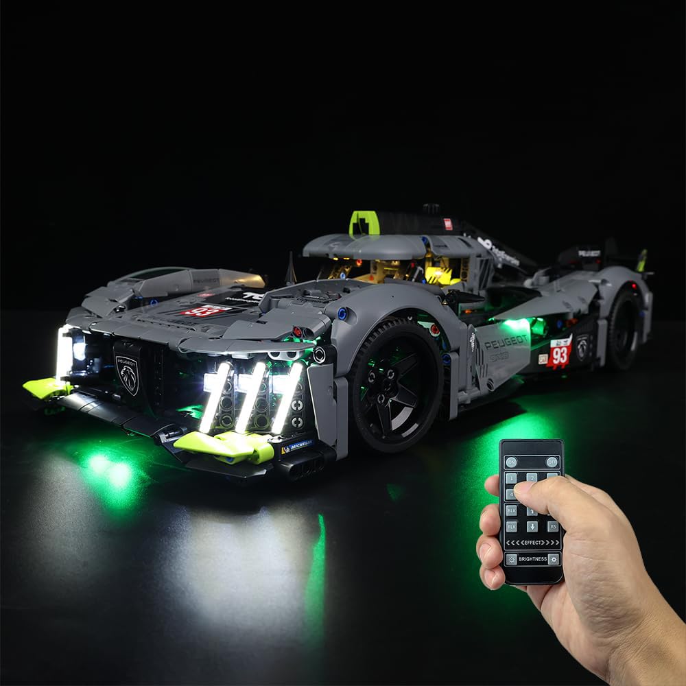 Kyglaring LED Lighting Kit Compatible with Lego Technic PEUGEOT 9X8 24H Le Mans Hybrid Hypercar 42156 Building Blocks, Remote Control Lighting Accessories for Lego 42156 Model Set (Not Include Models) — image 1