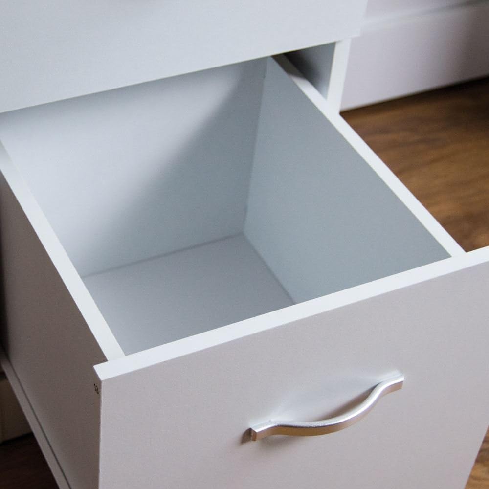 Vida Designs 3 Drawer, Dressing Table/Vanity Table, Makeup Desk - Riano Bedroom Furniture (White), 38 x 93 x 79 centimetres - Image 5