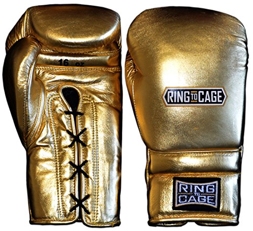 Japanese Style Training Boxing Gloves 2.0 - Velcro or Lace-Up - 12oz, 14oz, 16oz, 18oz - 9 Colors to choose (Gold, 16oz Lace-up)
