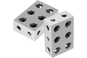 TINVHY 1-2-3 Blocks Matched Pair 11 Holes Hardened Steel HRC 58-60 123 Precision Machinist Set Up Blocks 123 (2-Pack)